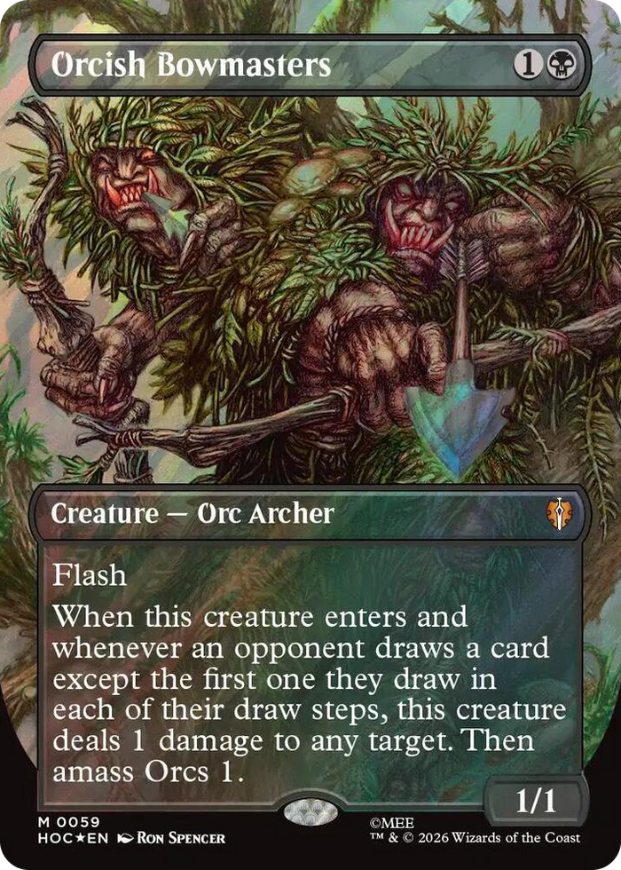 Orcish Bowmasters (Borderless) (Surge Foil) #59 M - The Hobbit: Eternal-Legal Pokemon card