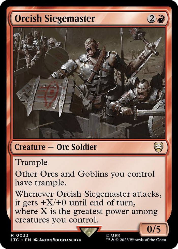 Orcish Siegemaster #33 R - Commander: The Lord of the Rings: Tales of Middle-earth Pokemon card