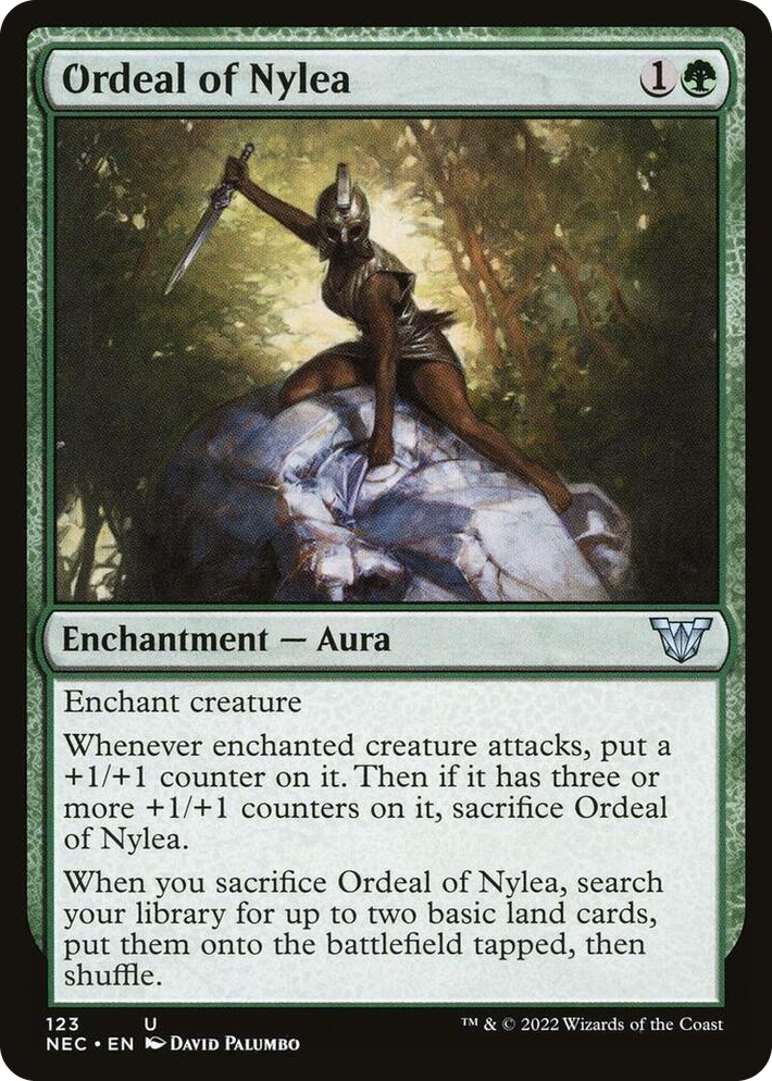 0123 Ordeal of Nylea U Commander: Kamigawa: Neon Dynasty