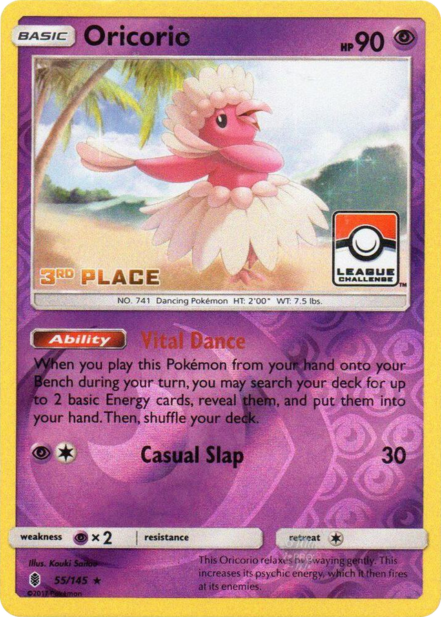 0055 Oricorio - 55/145 (League Challenge) [3rd Place] Promo League & Championship Cards