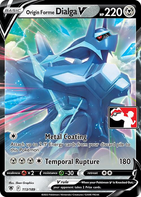 0113 Origin Forme Dialga V Ultra Rare Prize Pack Series Cards