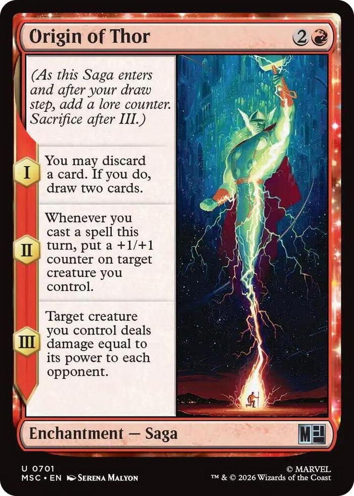 Origin of Thor #701 U - Commander: Marvel Super Heroes Pokemon card