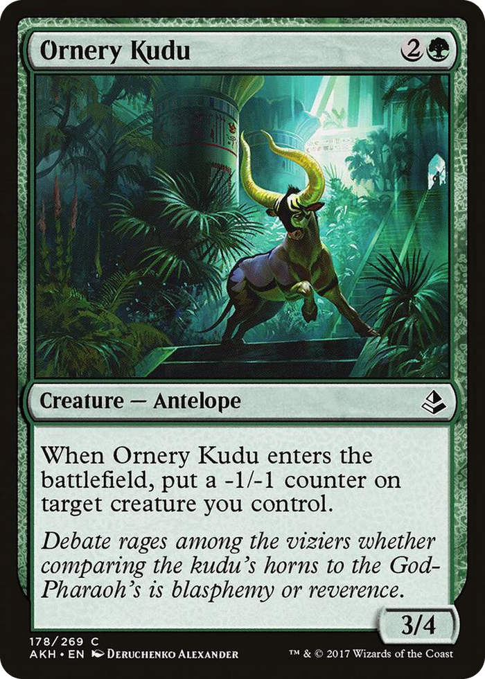 Ornery Kudu #178 C - Amonkhet Pokemon card