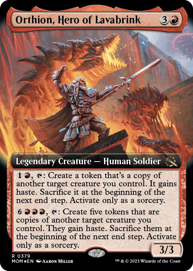 Orthion, Hero of Lavabrink (Extended Art) #379 R - March of the Machine Pokemon card