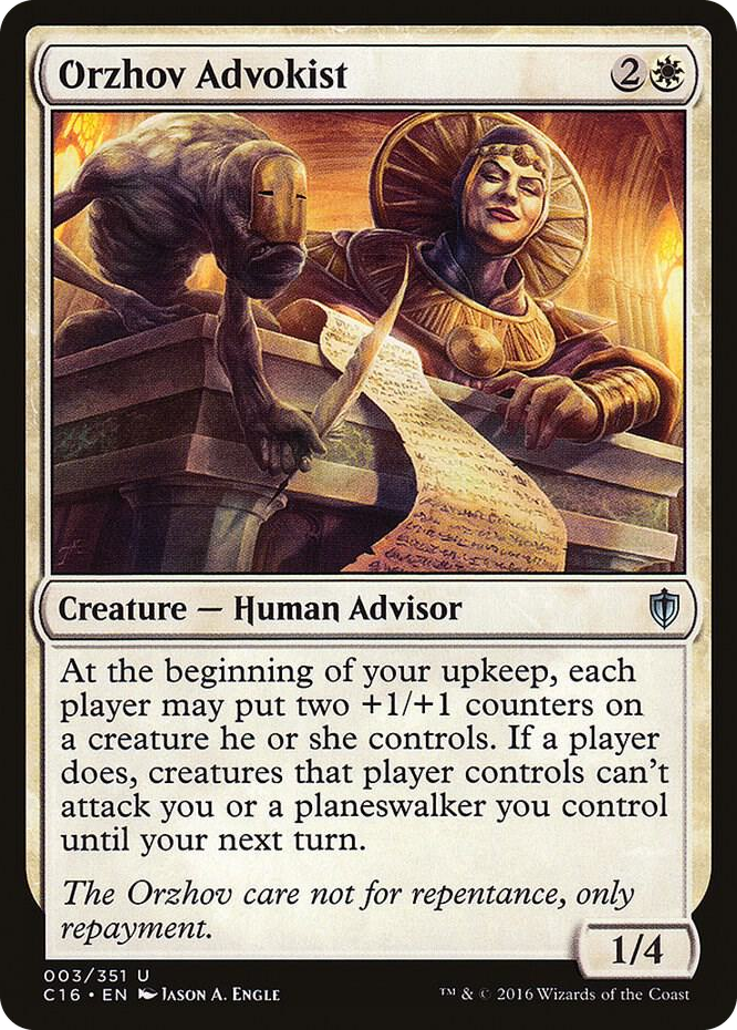 Orzhov Advokist #3 U - Commander 2016 Pokemon card