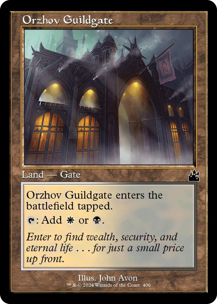 Orzhov Guildgate (Retro Frame) #406 C - Ravnica Remastered Pokemon card