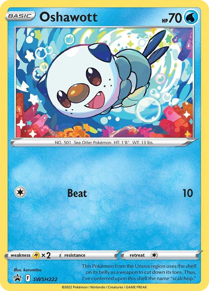 0222 Oshawott - SWSH222 Promo Sword & Shield Promo Cards