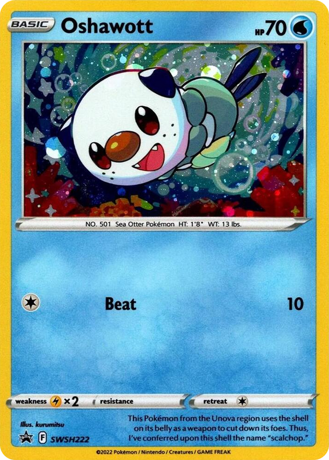 0222 Oshawott - SWSH222 (Cosmo Holo) Promo Sword & Shield Promo Cards