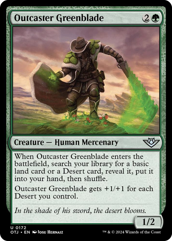 0172 Outcaster Greenblade U Outlaws of Thunder Junction