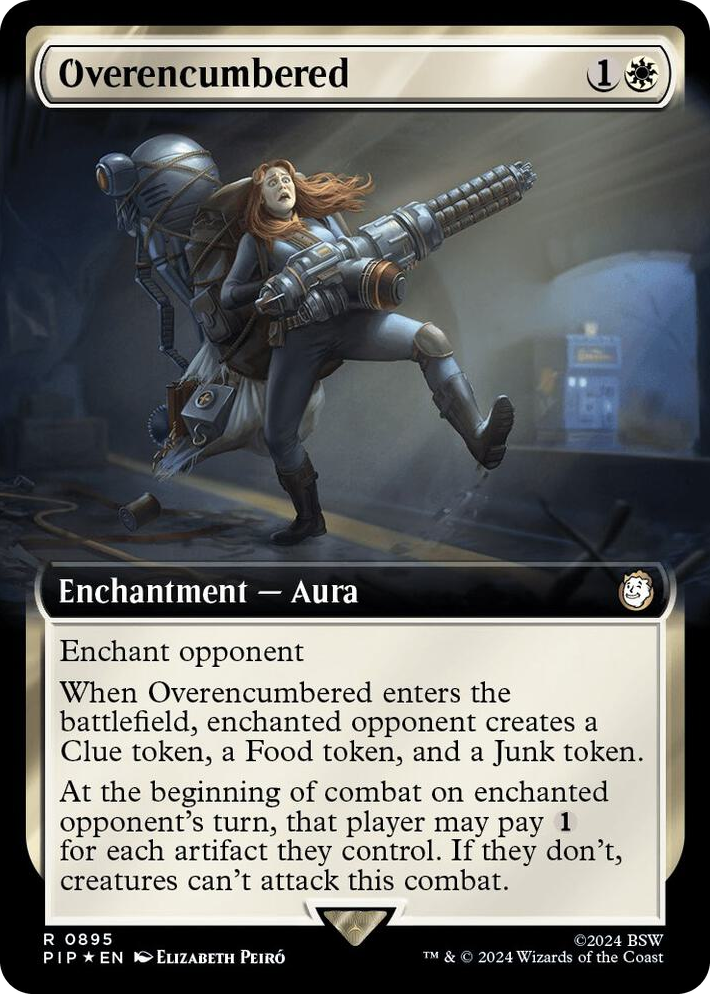 0895 Overencumbered (Extended Art) (Surge Foil) R Universes Beyond: Fallout