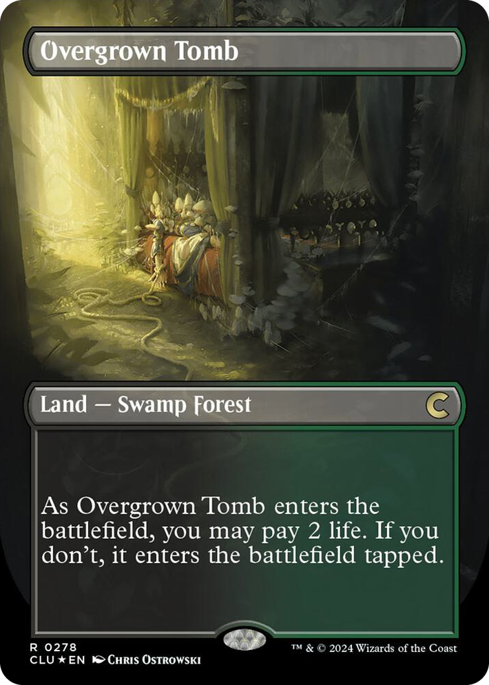 0278 Overgrown Tomb (Borderless) R Ravnica: Clue Edition