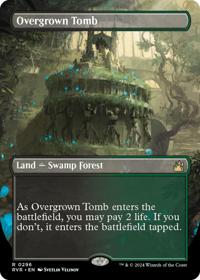 Overgrown Tomb (Borderless) #296 R - Ravnica Remastered Pokemon card