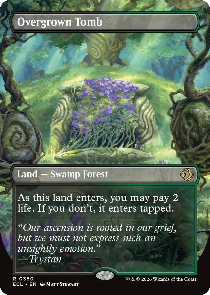 Overgrown Tomb (Borderless) #350 R - Lorwyn Eclipsed Pokemon card