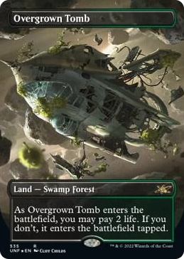 0535 Overgrown Tomb (Borderless) (Galaxy Foil) R Unfinity