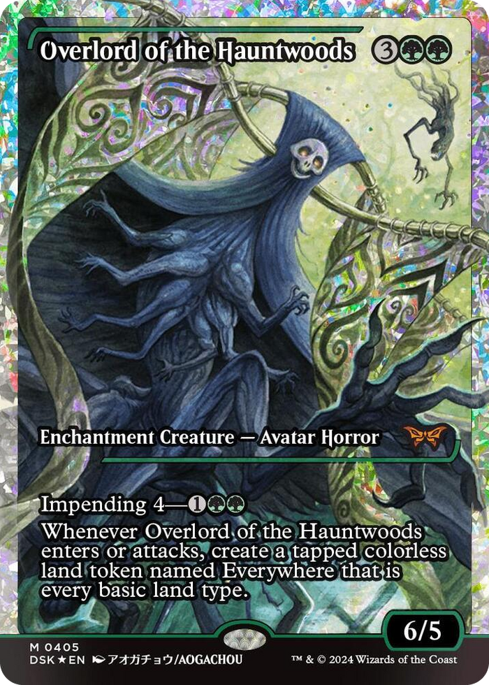 Overlord of the Hauntwoods (Showcase) (Fracture Foil) #405 M - Duskmourn: House of Horror Pokemon card