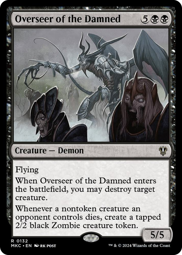 Overseer of the Damned #132 R - Commander: Murders at Karlov Manor Pokemon card