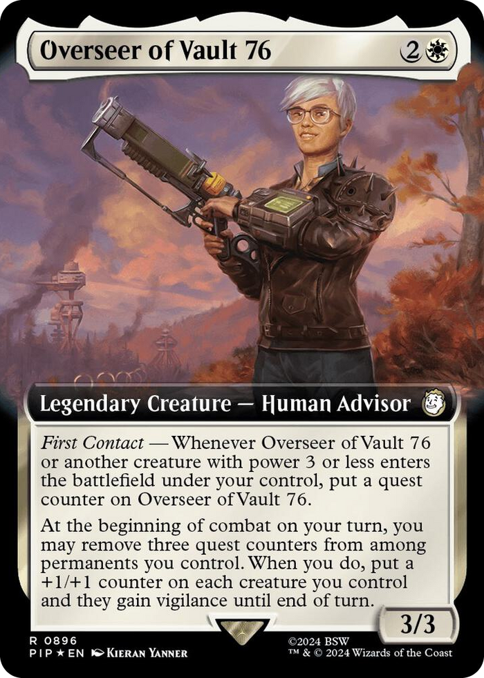 Overseer of Vault 76 (Extended Art) (Surge Foil) #896 R - Universes Beyond: Fallout Pokemon card