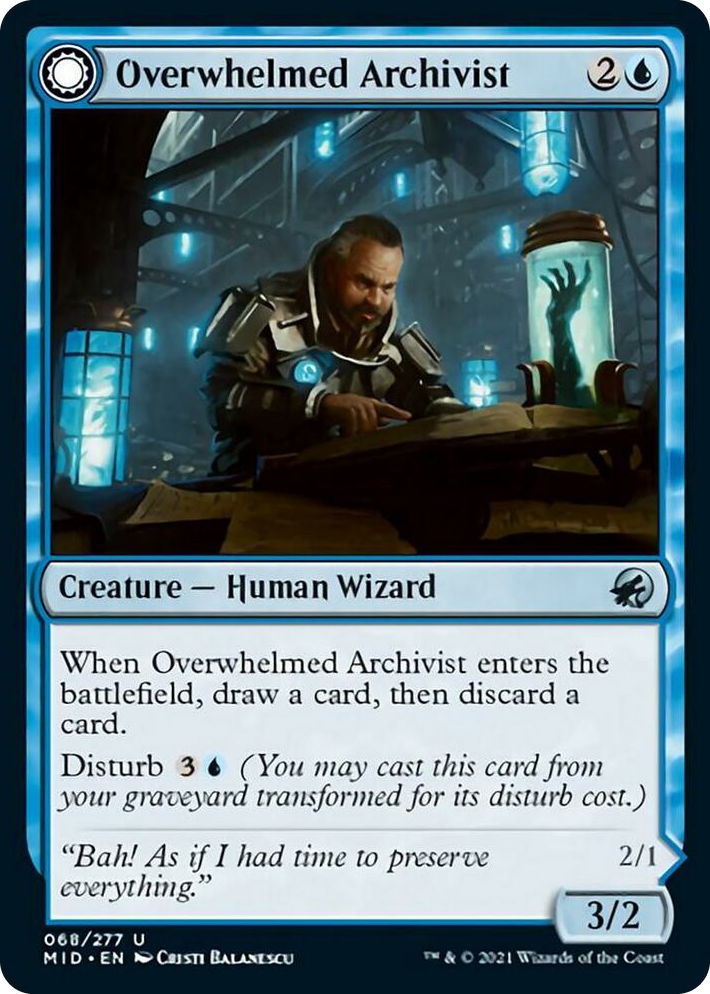 0068 Overwhelmed Archivist U Innistrad: Midnight Hunt