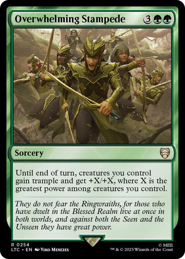 Overwhelming Stampede #254 R - Commander: The Lord of the Rings: Tales of Middle-earth Pokemon card