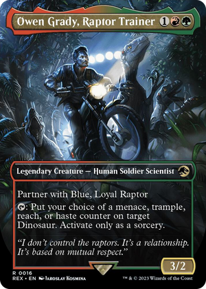 0016 Owen Grady, Raptor Trainer (Borderless) R Universes Beyond: Jurassic World Collection