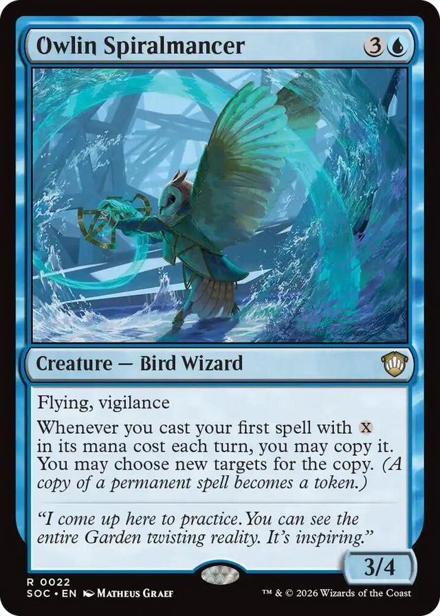 0022 Owlin Spiralmancer R Commander: Secrets of Strixhaven