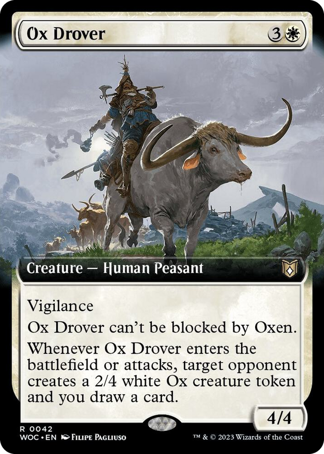 0042 Ox Drover (Extended Art) R Commander: Wilds of Eldraine