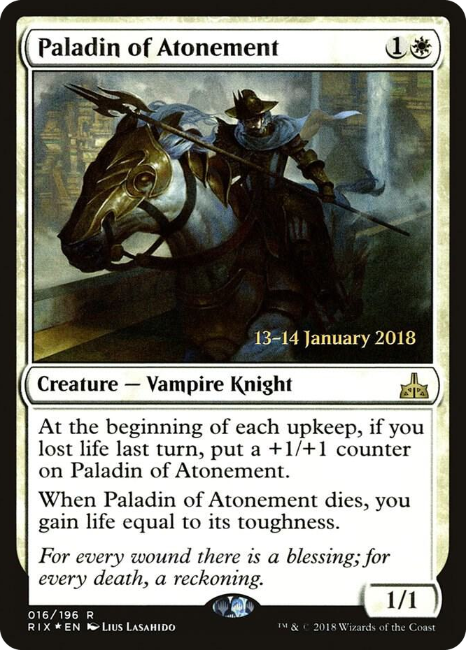 0016 Paladin of Atonement R Prerelease Cards