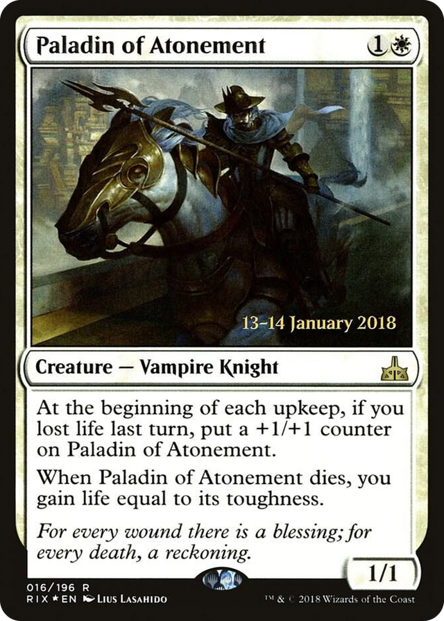 0016 Paladin of Atonement R Prerelease Cards