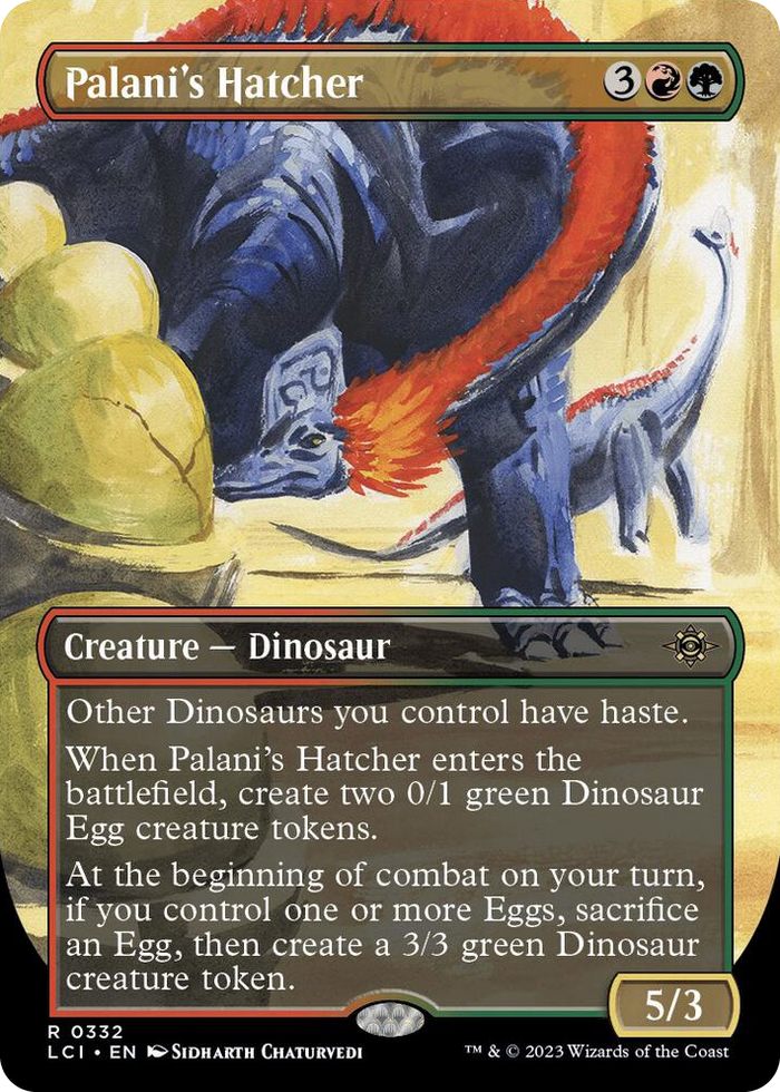 Palani's Hatcher (Borderless) #332 R - The Lost Caverns of Ixalan Pokemon card