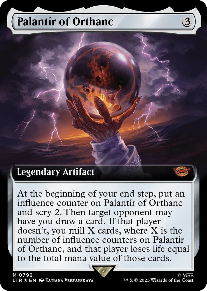 0792 Palantir of Orthanc (Extended Art) (Surge Foil) M Universes Beyond: The Lord of the Rings: Tales of Middle-earth