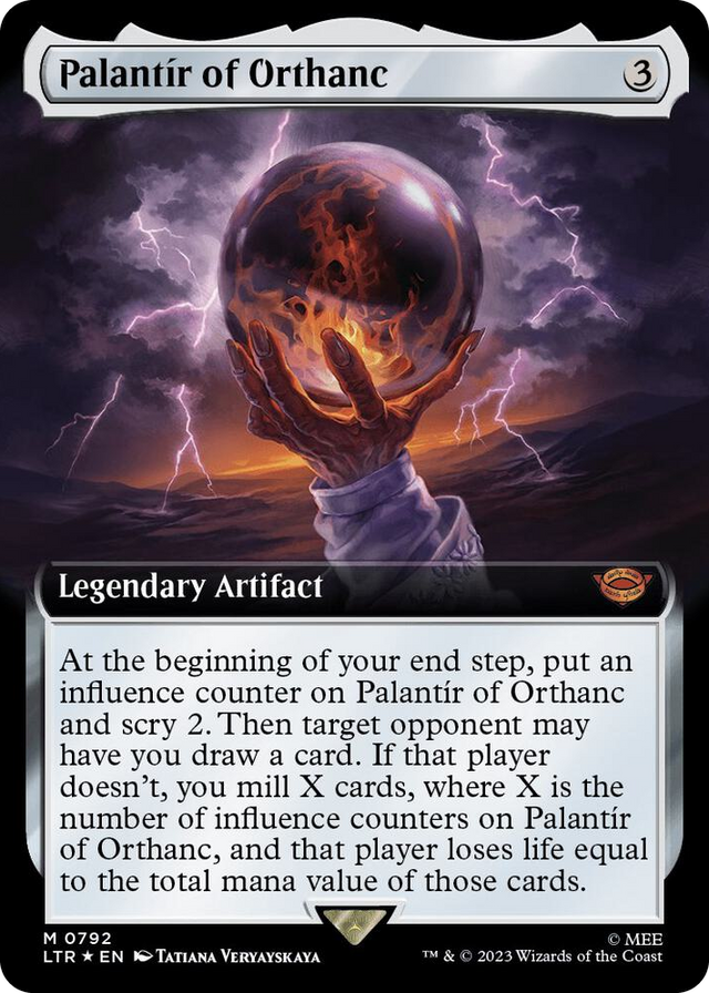 0792 Palantir of Orthanc (Extended Art) (Surge Foil) M Universes Beyond: The Lord of the Rings: Tales of Middle-earth