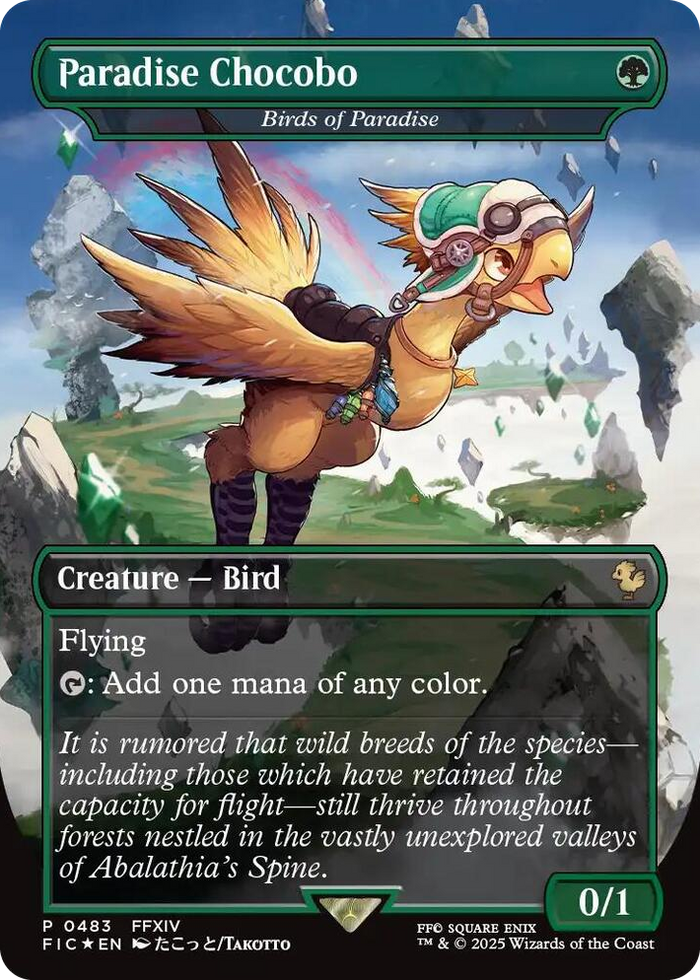 Paradise Chocobo - Birds of Paradise (Borderless) #483 P - Commander: FINAL FANTASY Pokemon card