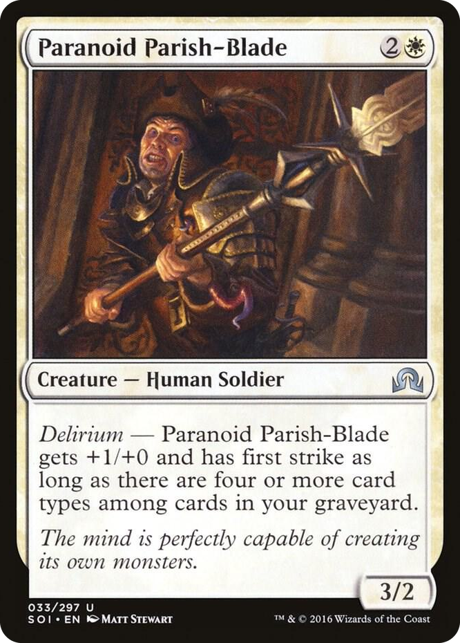 Paranoid Parish-Blade #33 U - Shadows over Innistrad Pokemon card