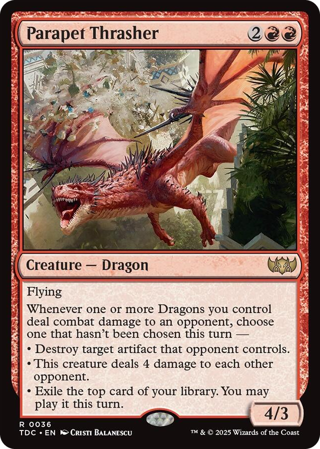 Parapet Thrasher #36 R - Commander: Tarkir: Dragonstorm Pokemon card