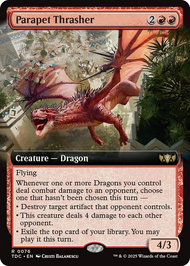 0076 Parapet Thrasher (Extended Art) R Commander: Tarkir: Dragonstorm