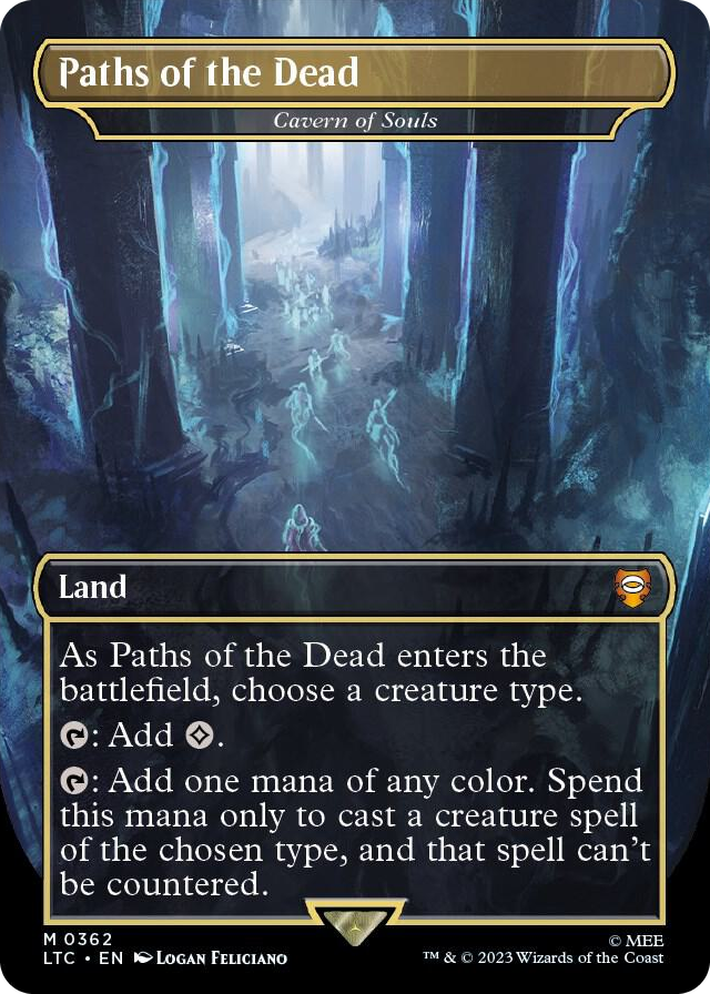 Paths of the Dead - Cavern of Souls (Borderless) #362 M - Commander: The Lord of the Rings: Tales of Middle-earth Pokemon card