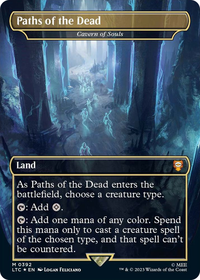 0392 Paths of the Dead - Cavern of Souls (Borderless) (Surge Foil) M Commander: The Lord of the Rings: Tales of Middle-earth