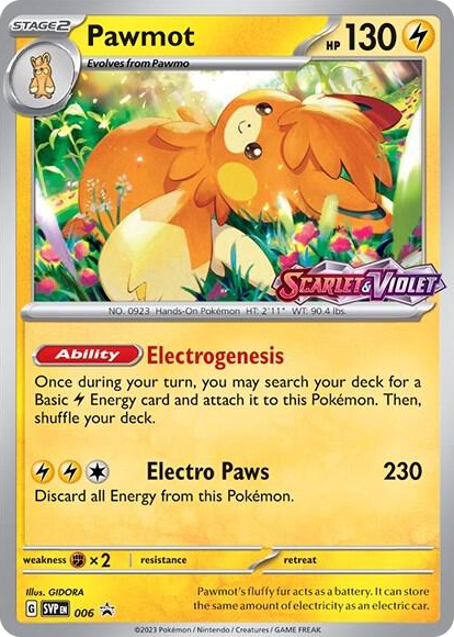 0006 Pawmot - 006 (Prerelease) Promo Scarlet & Violet Promo Cards