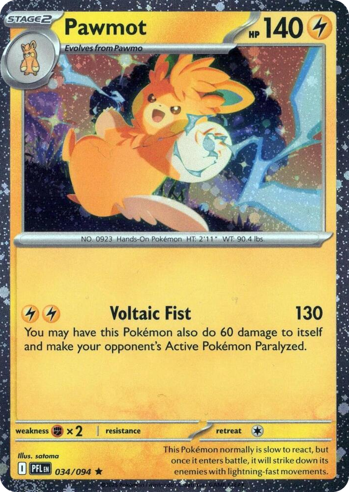 0034 Pawmot - 034/094 (Cosmos Holo) Rare Blister Exclusives