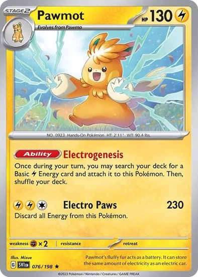 0076 Pawmot - 076/198 (Line Holo) Rare Miscellaneous Cards & Products