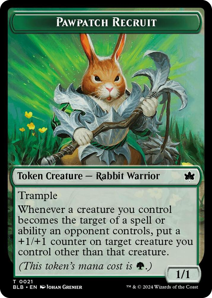 0021 Pawpatch Recruit // Map Double-Sided Token T Bloomburrow