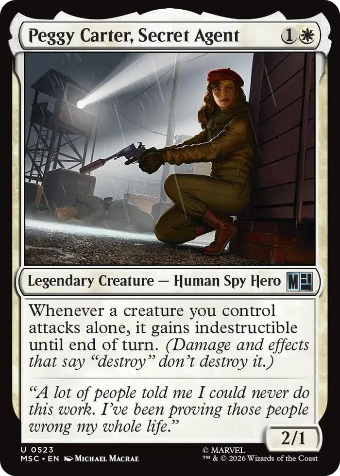Peggy Carter, Secret Agent #523 U - Commander: Marvel Super Heroes Pokemon card