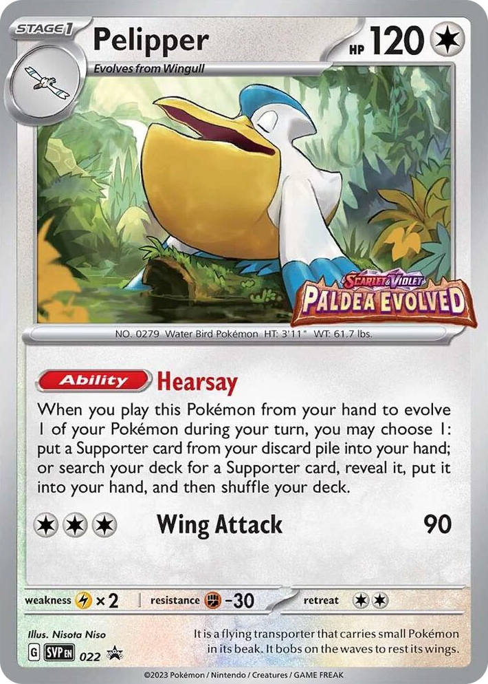 0022 Pelipper - 022 (Prerelease) Promo Scarlet & Violet Promo Cards