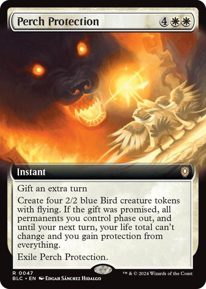 0047 Perch Protection (Extended Art) R Commander: Bloomburrow