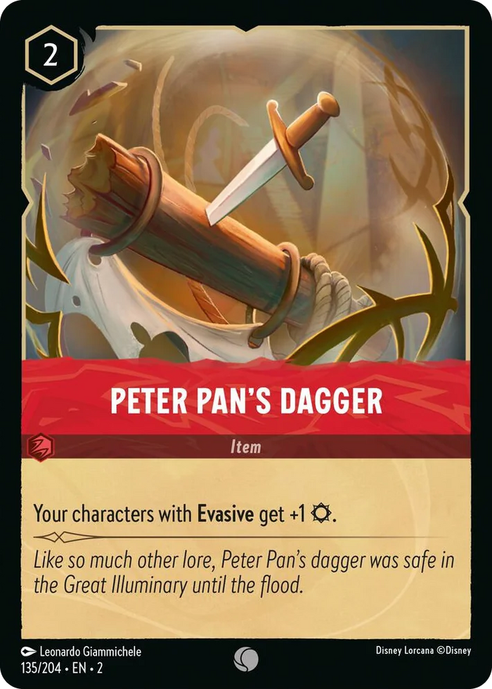 Peter Pan's Dagger #135 Common - Rise of the Floodborn Pokemon card