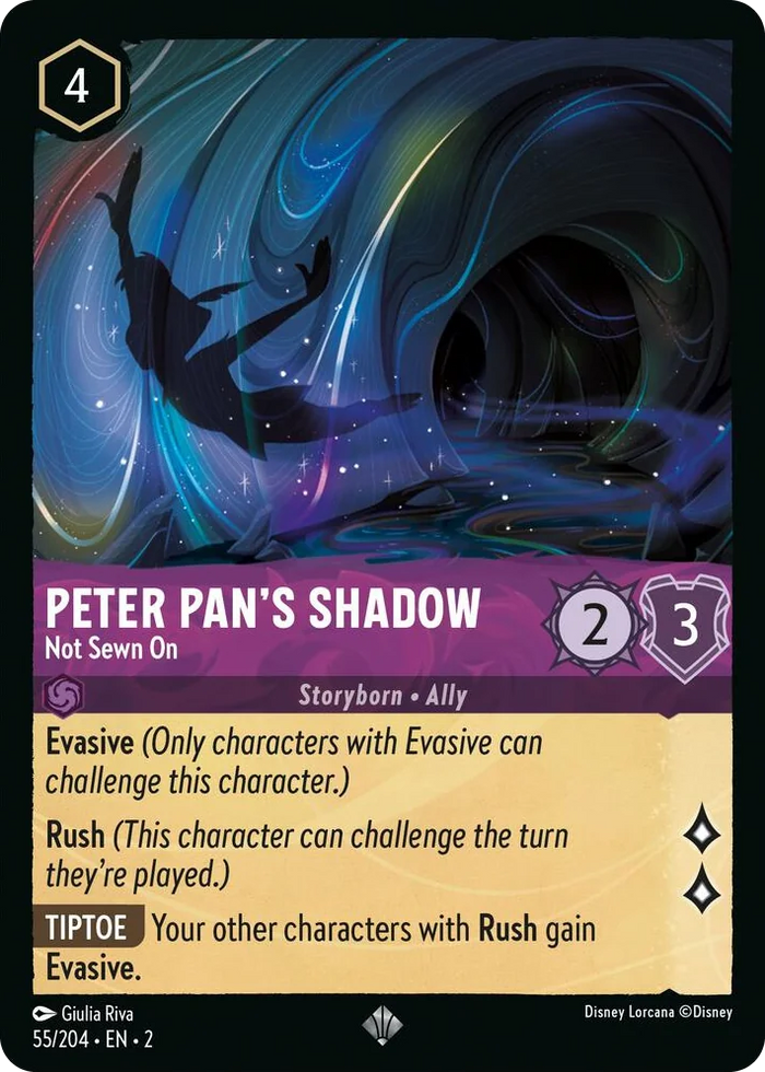 0055 Peter Pan's Shadow - Not Sewn On Super Rare Rise of the Floodborn