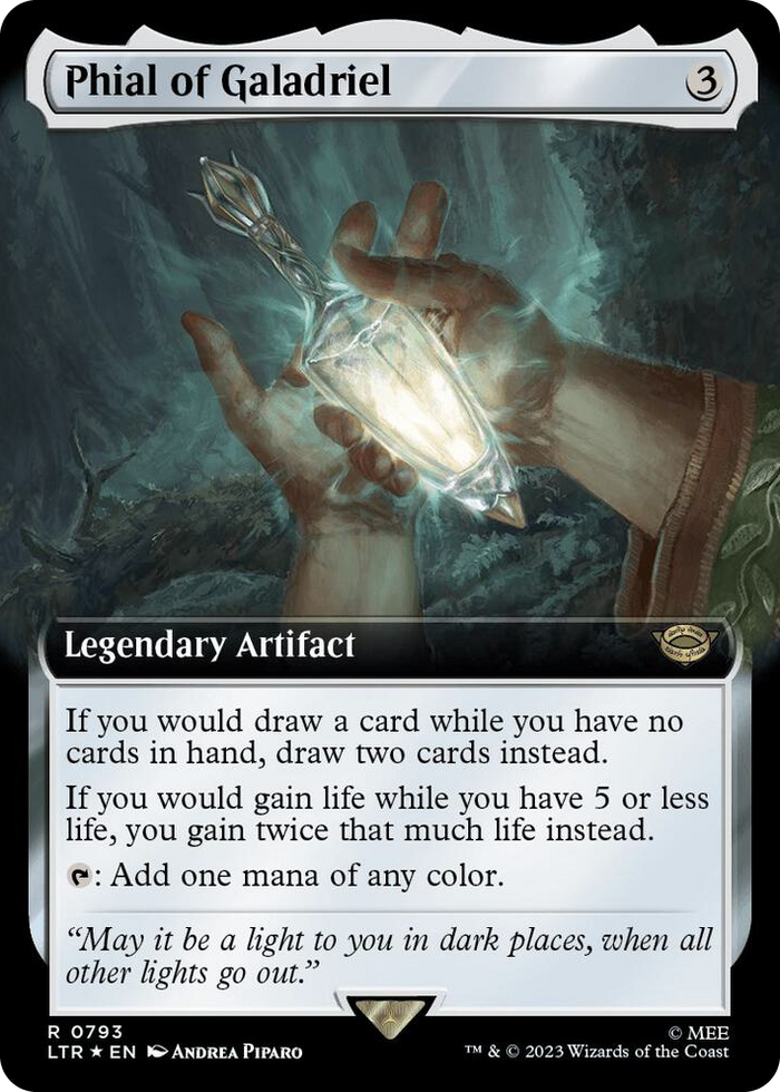 Phial of Galadriel (Extended Art) (Surge Foil) #793 R - Universes Beyond: The Lord of the Rings: Tales of Middle-earth Pokemon card