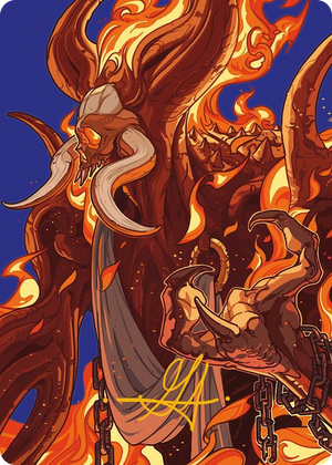 0050 Phlage, Titan of Fire's Fury Art Card (Gold-Stamped Signature) S Art Series: Modern Horizons 3