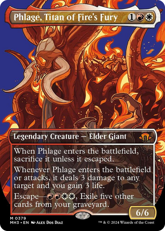 Phlage, Titan of Fire's Fury (Borderless) #379 M - Modern Horizons 3 Pokemon card