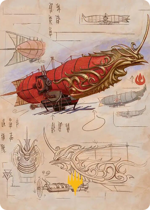 0035 Phoenix Fleet Airship Art Card (Gold-Stamped Planeswalker Symbol) S Art Series: Avatar: The Last Airbender